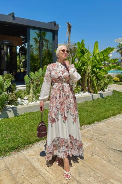 Dolunay Elbise Kahverengi