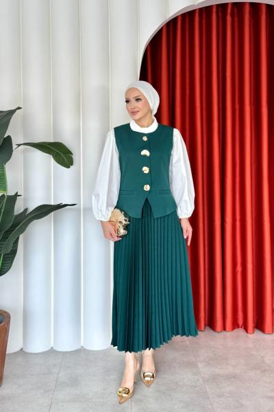 Sıla Etekli Takım Zümrüt