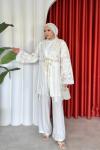 Durulay Pantolonlu Takım Ekru