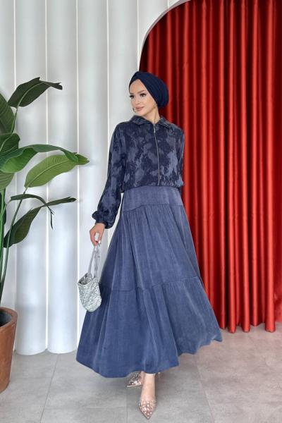 Sinem Elbise Takım Lacivert