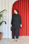 Cansu Pantolonlu Takım Siyah