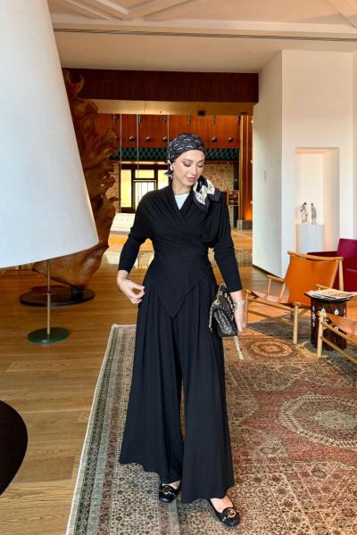 Gülcan Pantolonlu Takım Siyah