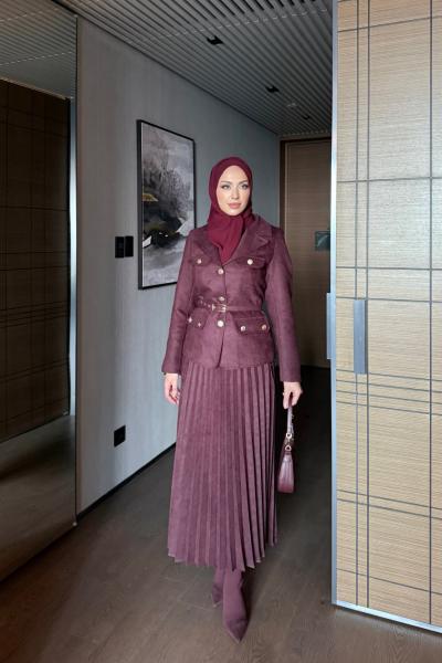 Defne Etekli Takım Bordo