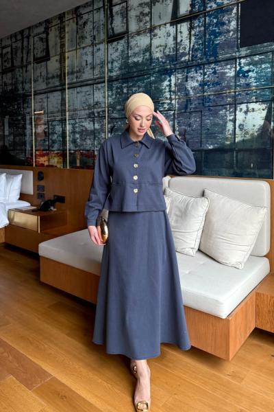 Gülce Etekli Takım Lacivert