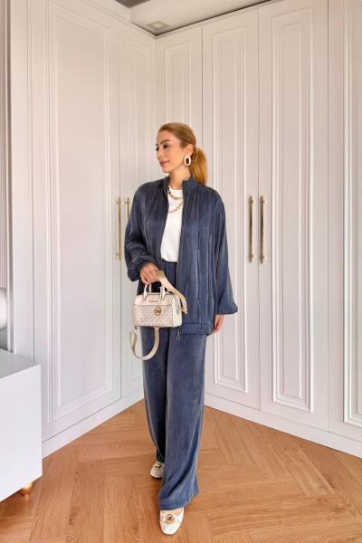 Petek Pantolonlu Takım Lacivert