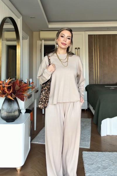 Ezel Pantolon Takım Bej
