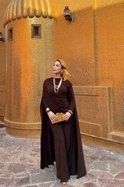 Miray Pantolon Takım Kahverengi