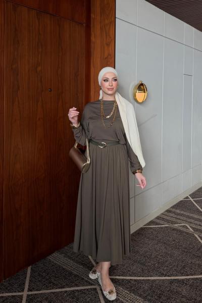 Neşe Etekli Takım Haki