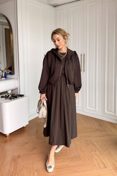 Sıdıka Elbise Kahverengi