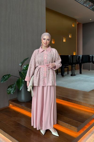 Seda Pantolon Takım Pembe