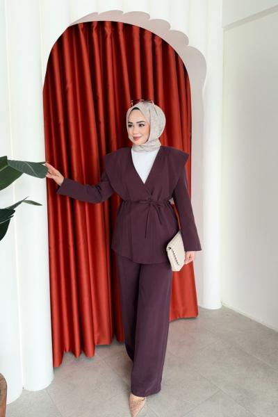 Hira Pantolon Takım Mürdüm