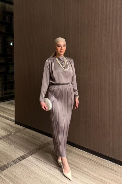 Efil Etekli Takım Gri