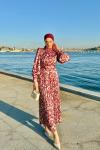 Ayça Elbise Bordo