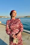 Ayça Elbise Bordo