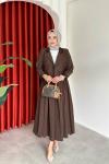 Müzeyyen Etekli Takım Kahverengi