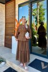 Nazlı Etekli Takım Kahverengi