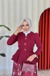 Nurşen Etekli Takım Bordo