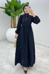 Siyah Premium Öznur Elbise Tesettür Giyim