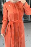 Şeyda Cupra Elbise-Turuncu