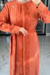 Şeyda Cupra Elbise-Turuncu