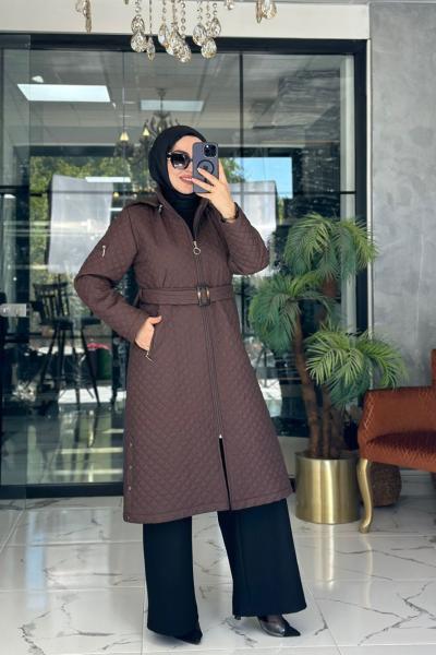 Tılsım Kapitone Mont Kahverengi