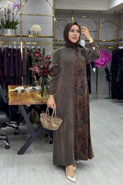 Pırıltı Elbise Kahverengi