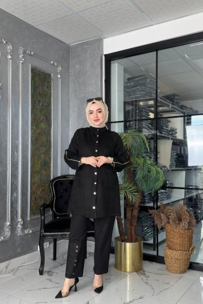 Miray Süet Takım Siyah