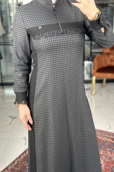 Doku Elbise Gri