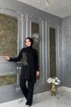 Hilal Pantolon Takım-Siyah