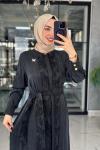 Şeyda Cupra Elbise-Siyah