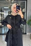 Şeyda Cupra Elbise-Siyah