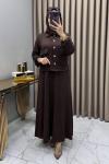 Yasemin Ceket Elbise Takım Kahve