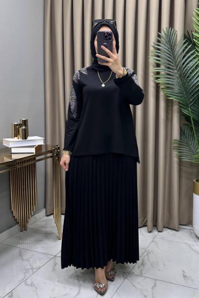 Yase Etekli Takım Siyah