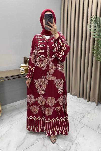 Nisan Elbise Bordo