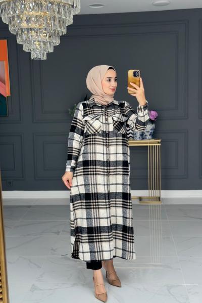 Hanzade oduncu uzun gömlek - siyah