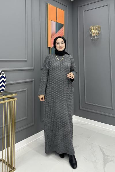 Örgü Elbise - Gri