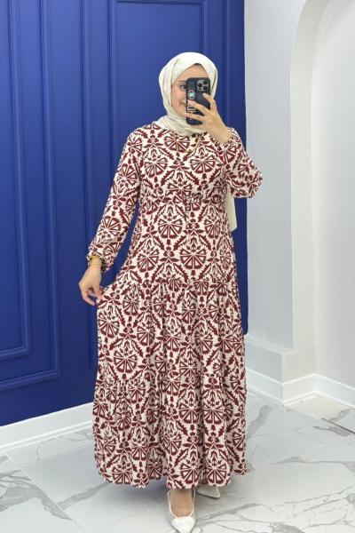 Çağla Elbise - Bordo