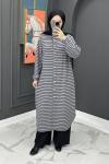 Çizgili Uzun Fitilli Takım - Gri
