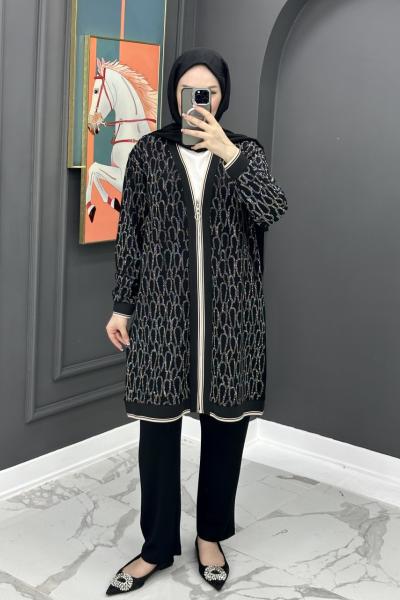 Mina Taşlı Takım - Siyah