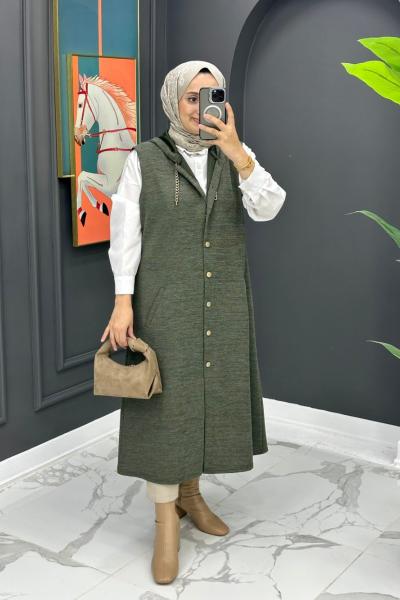 Aysel Uzun Yelek - Haki