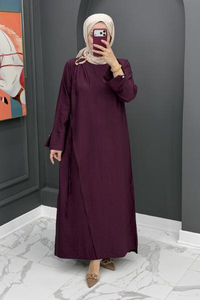 Ayperi Uzun Elbise - Mürdüm