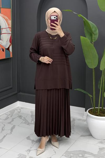 Safinaz Etekli Takım - Kahve