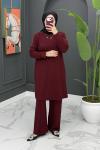 Derin pantolonlu takım - bordo