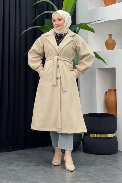 Balon Kol Kaşe Kaban