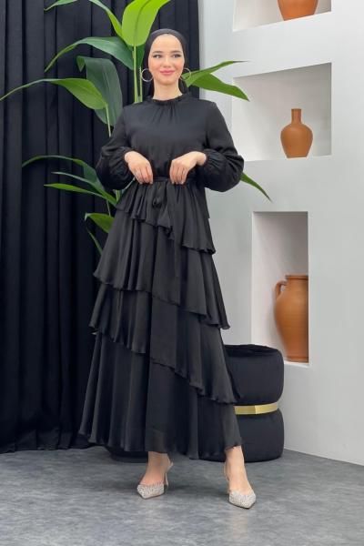 Ediz Katlı Saten Elbise