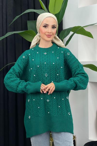 Örgülü İncili Kazak