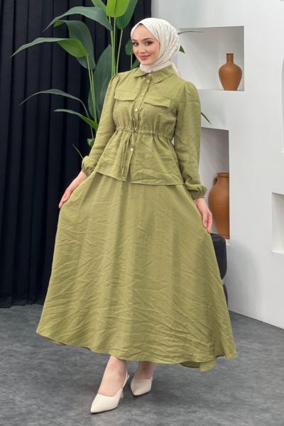 Yazlık Tarz Etekli Takım