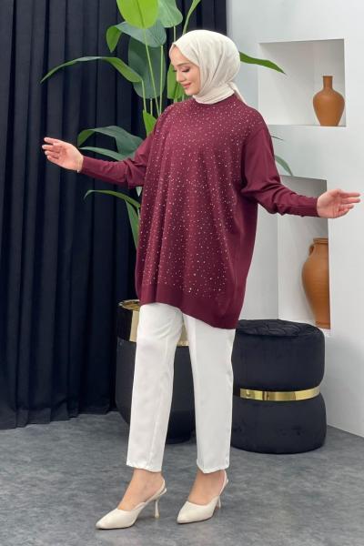 Merserize Taşlı Tunik