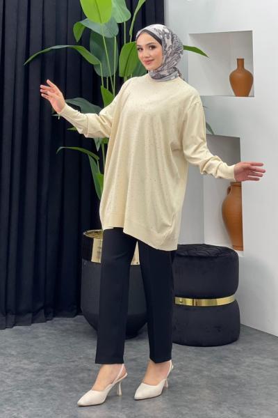 Merserize Taşlı Tunik