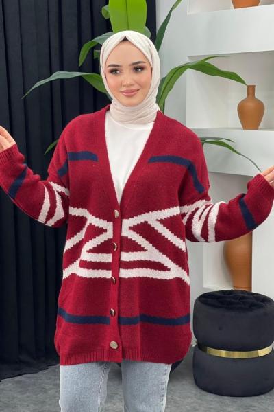 Zebra Desenli Hırka